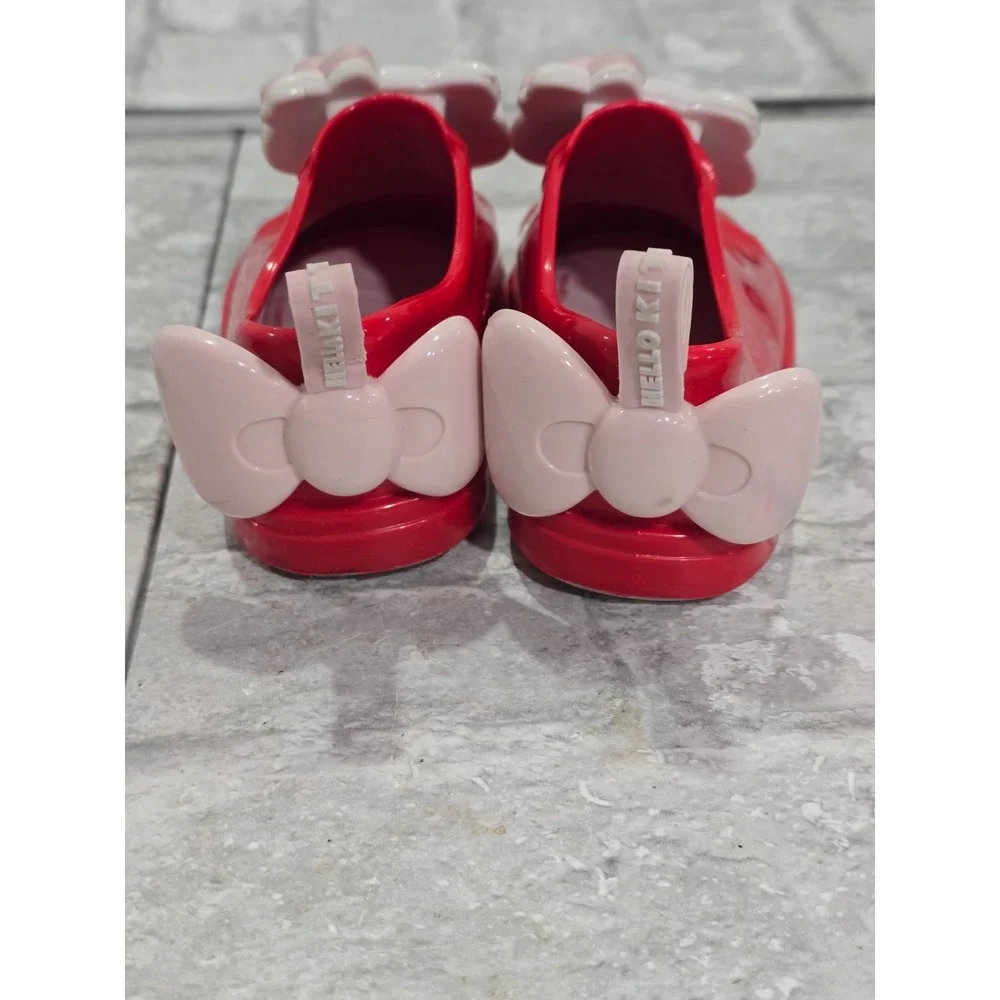 RED AND PINK Mini‎ Melissa Jelly Hello Kitty Slip-On SIZE 7 toddler Preowned